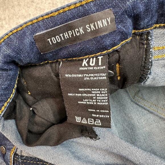 Kut From The Kloth Jeans Toothpick Skinny WMNS 16 Blue Med Wash KP164MH3SF Denim - Picture 4 of 9